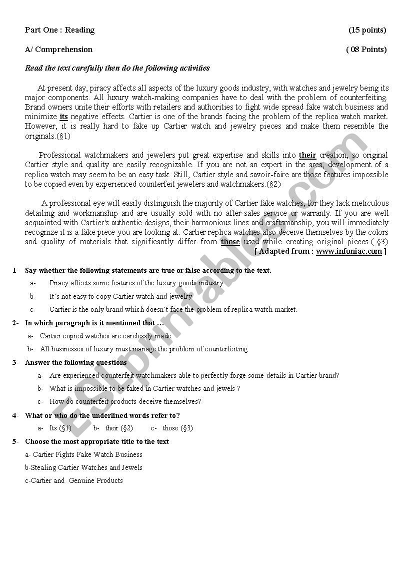 Piracy exam worksheet