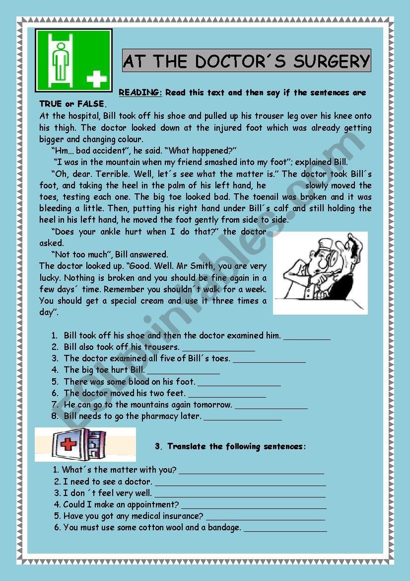 at-the-doctor-s-surgery-esl-worksheet-by-inglesito