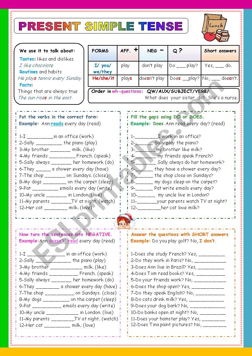 Present simple practice  worksheet