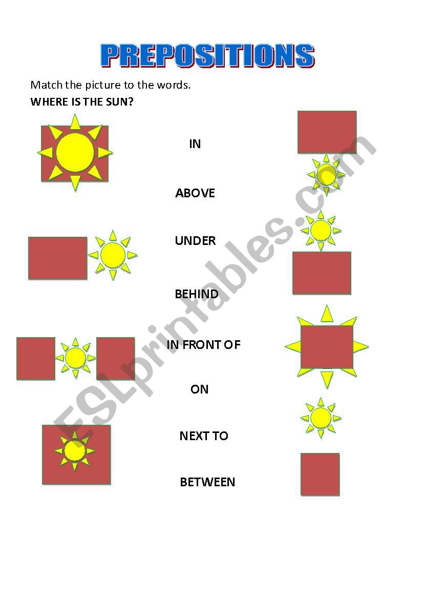 Prepositions  worksheet