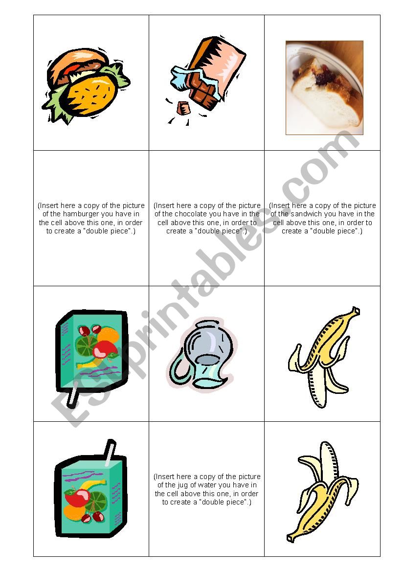 Food Domino D worksheet