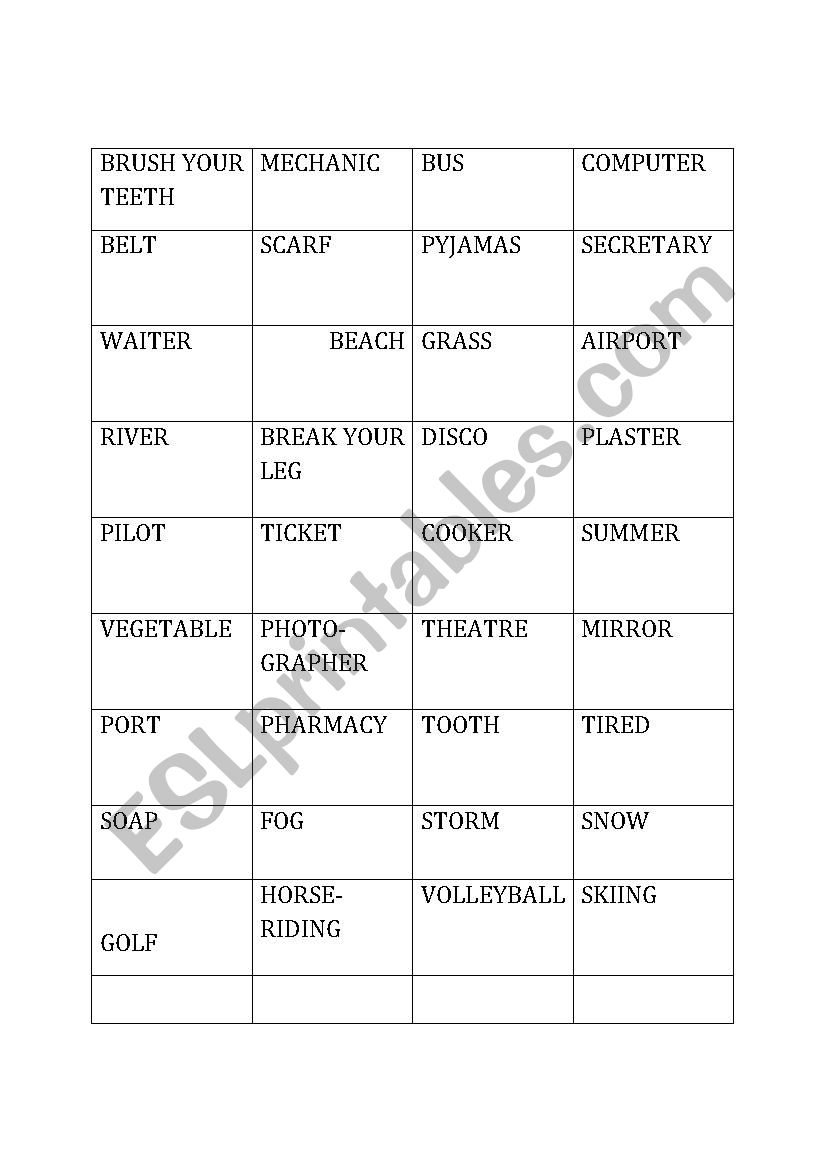 Word Cards for pictionary (A1/A2 KET Level)