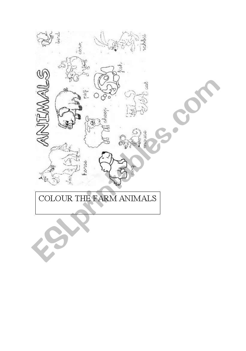 FARM ANIMALS worksheet