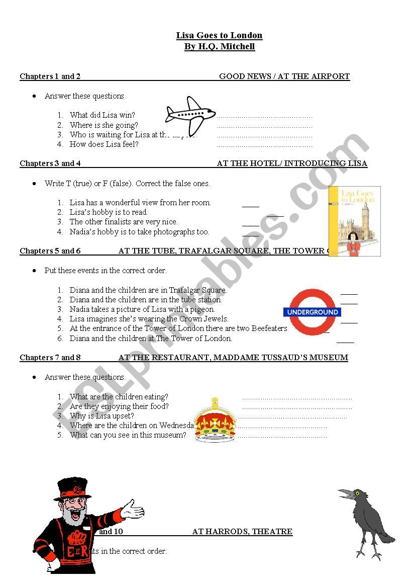 LISA GOES TO LONDON worksheet