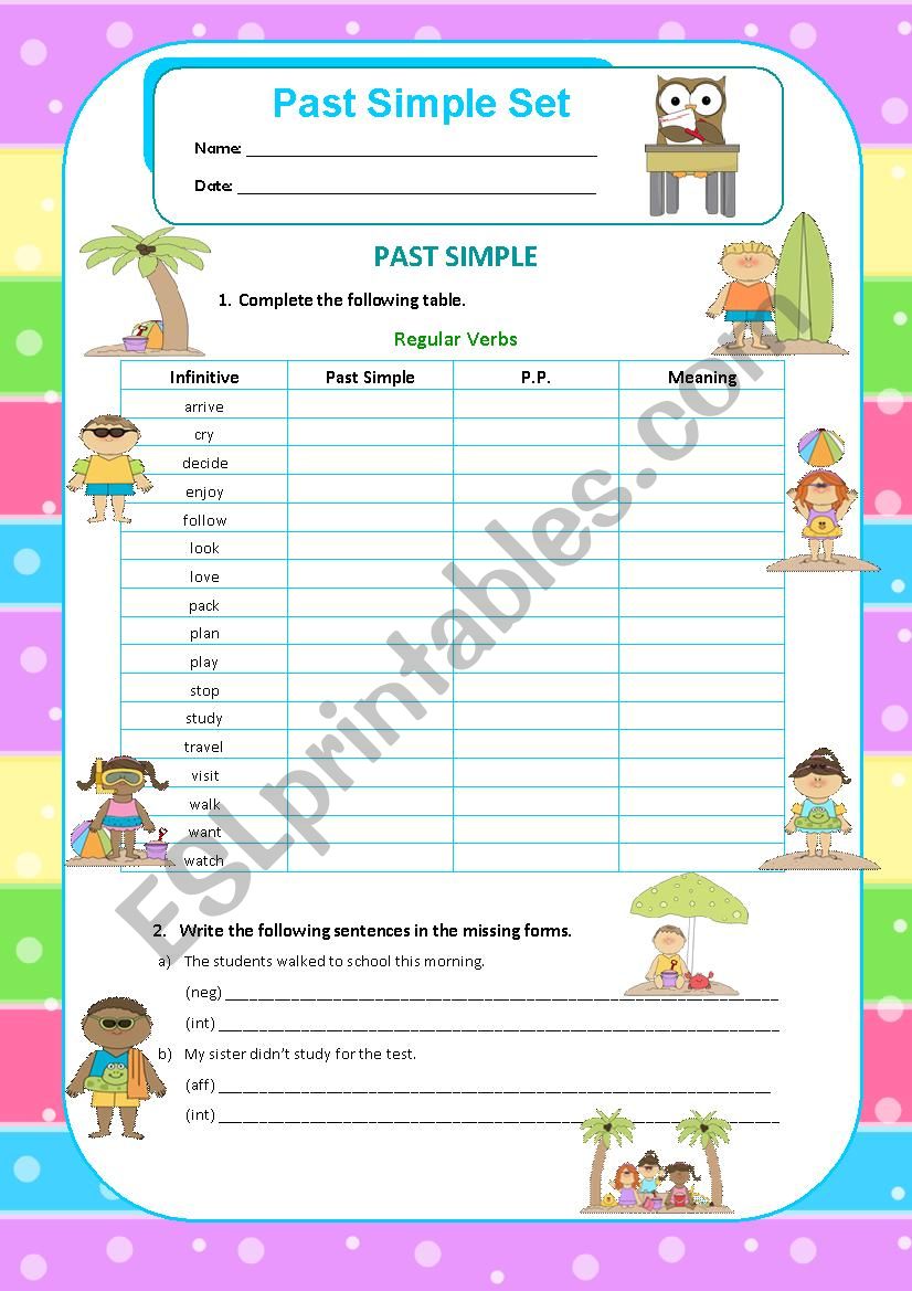 Past Simple Set - Regular and Irregular Verbs