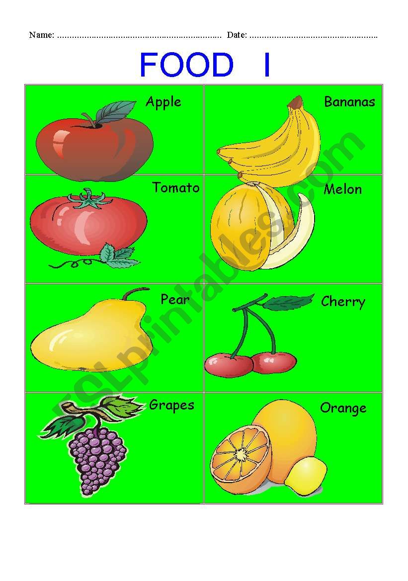 FOOD PART I worksheet