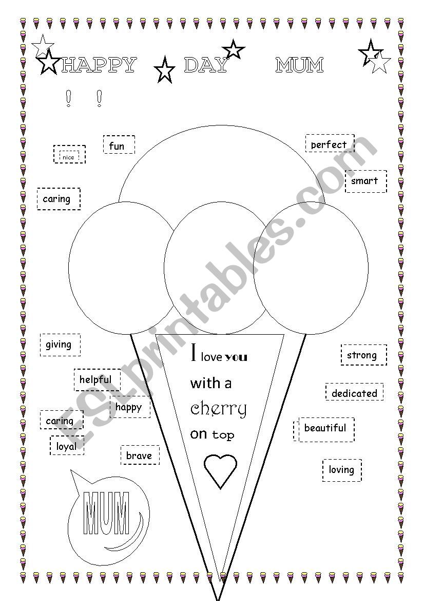 HAPPY DAY MUM! worksheet