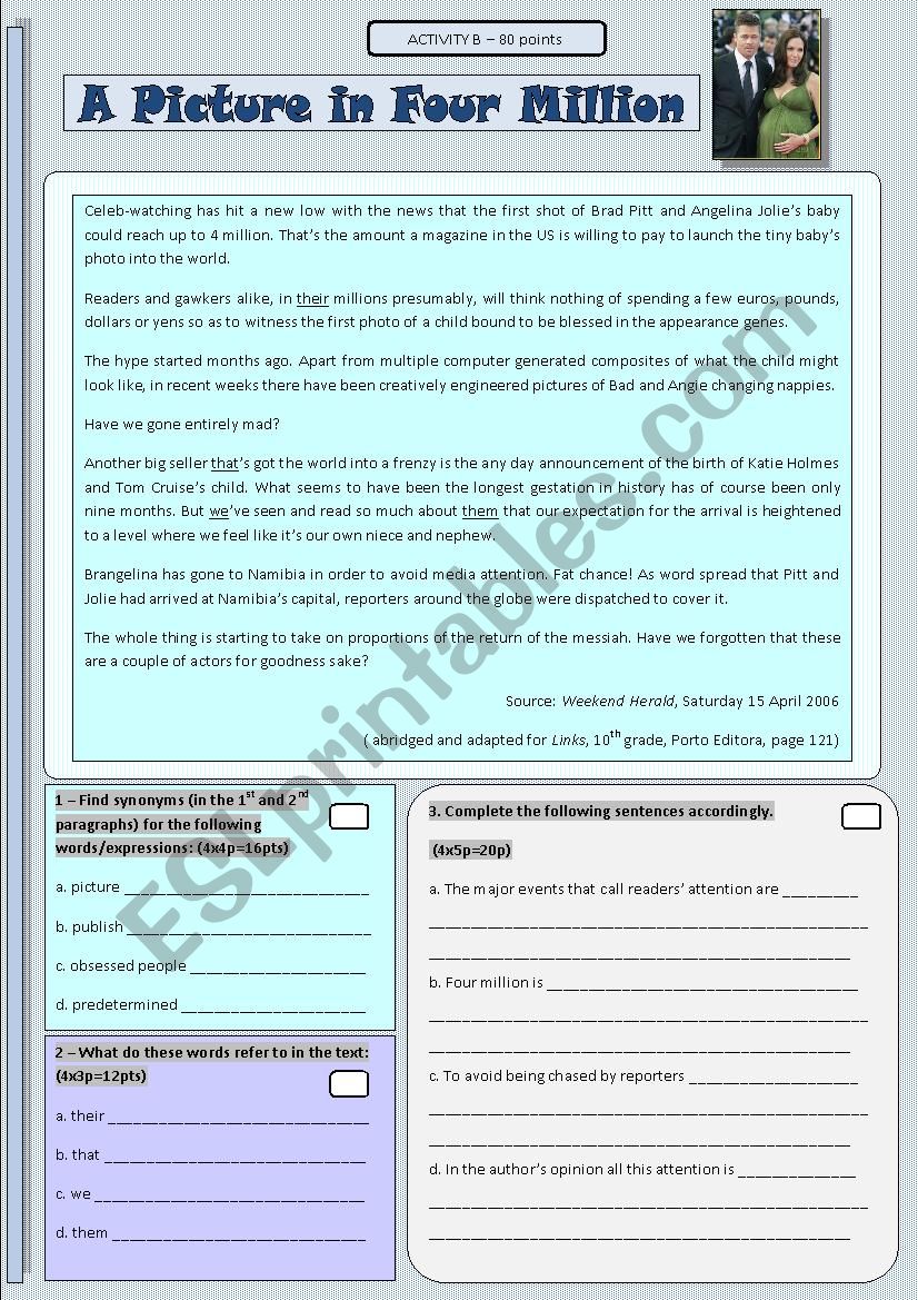 Test - Ethics and the Media worksheet