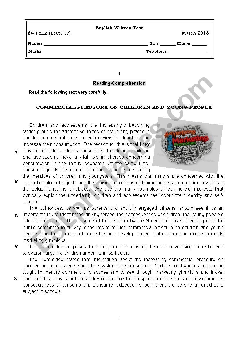 Consumer society worksheet