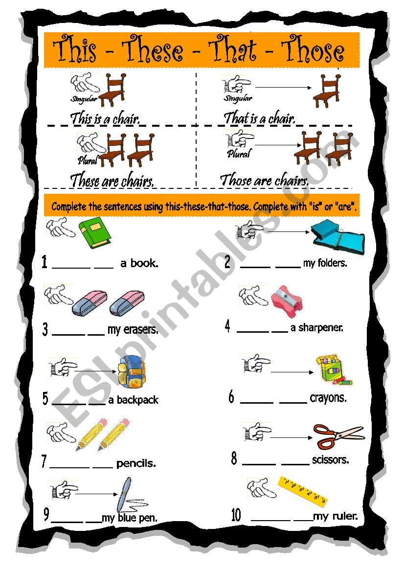 THIS-THESE-THAT-THOSE - ESL worksheet by caraina_22