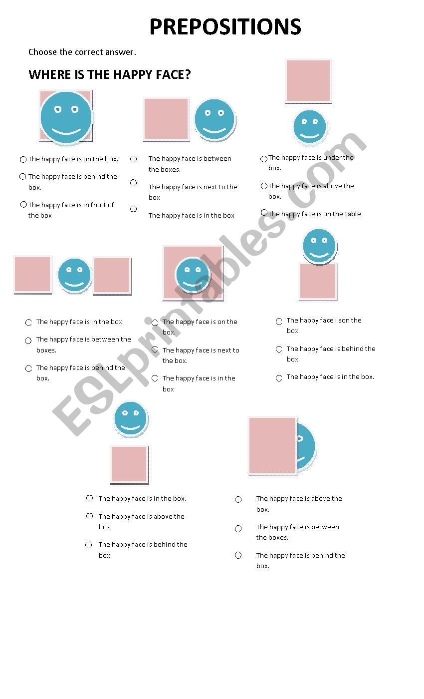 PREPOSITIONS  worksheet