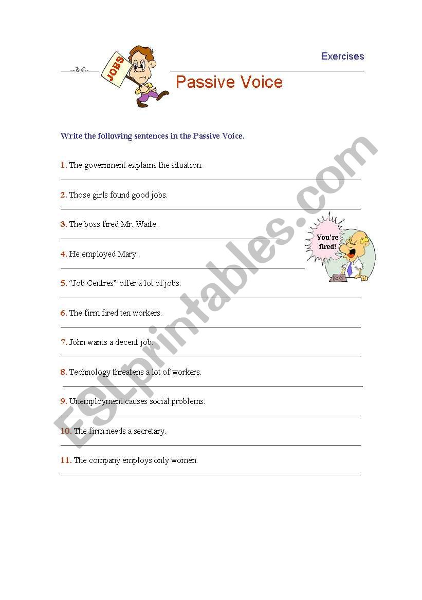 passive voice worksheet