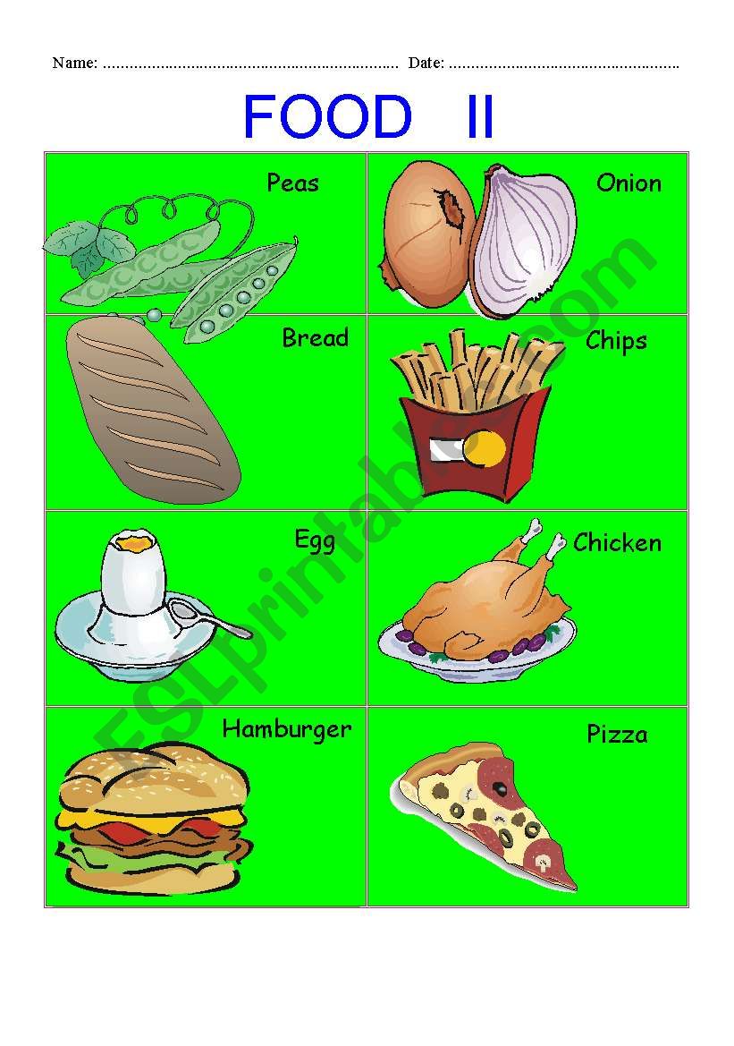 FOOD PART II worksheet