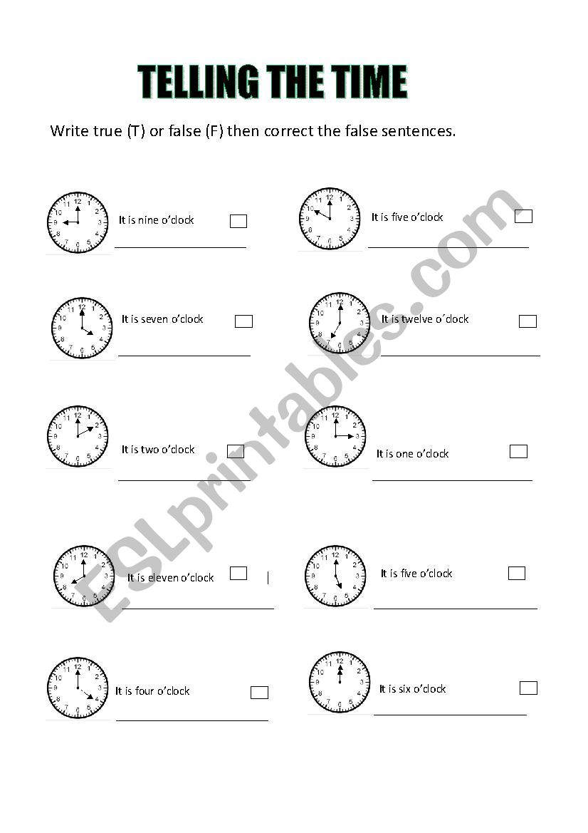 Time worksheet