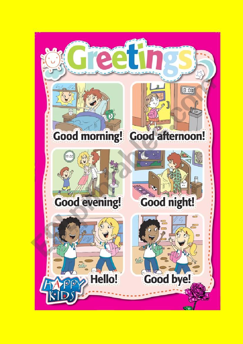 Greetings Poster worksheet