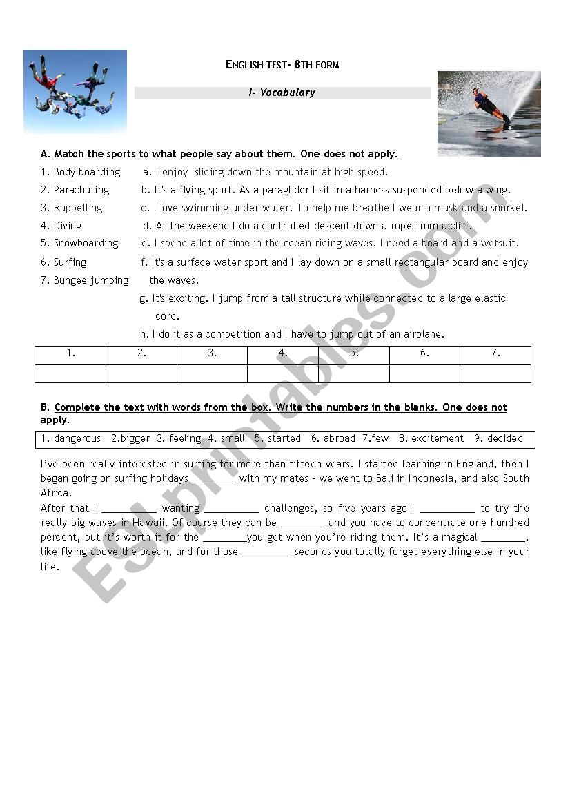 Free Time activities worksheet