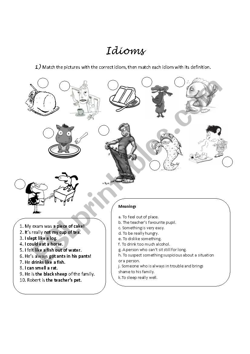 Idioms worksheet