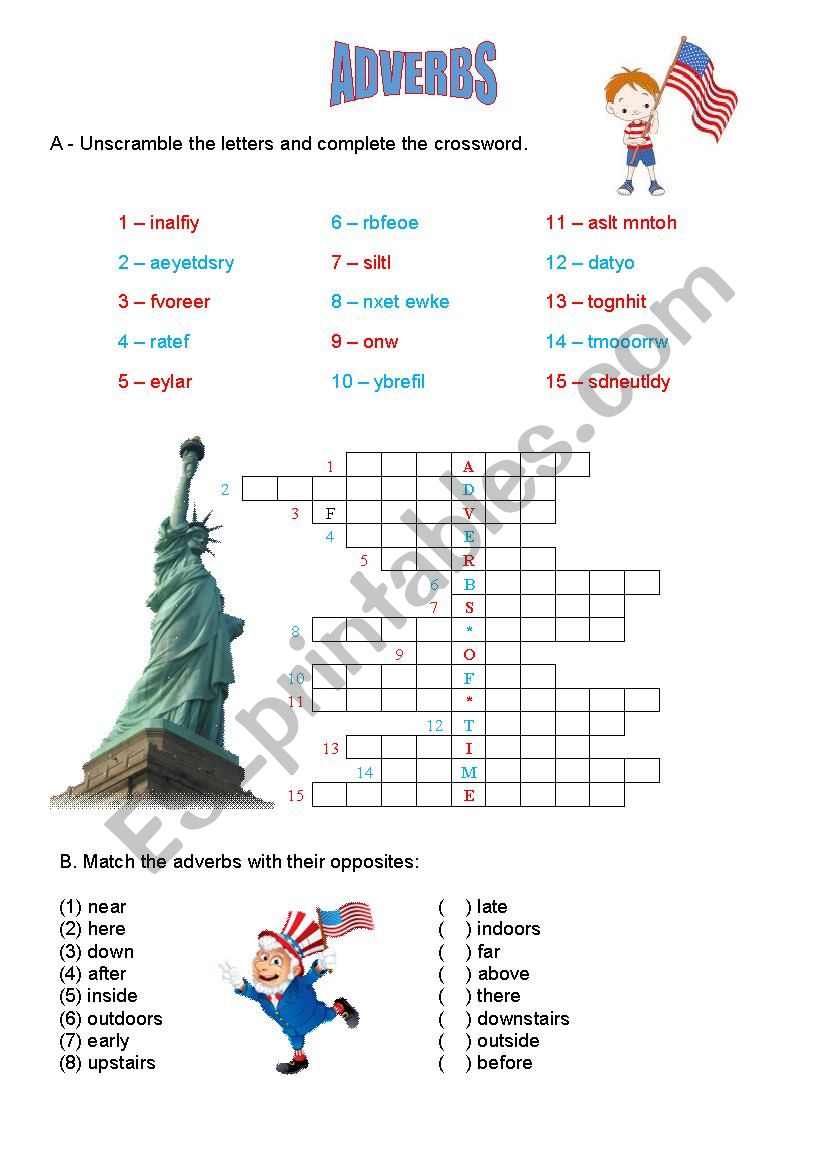 A worksheet on adverbs worksheet