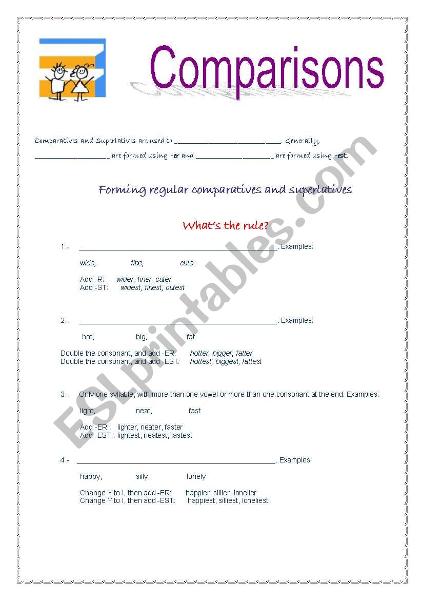 Comparisons worksheet