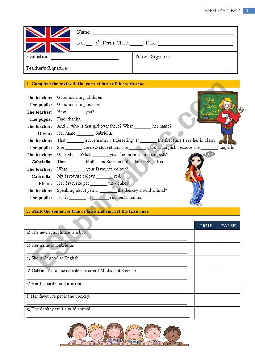 Test - 6th Grade worksheet