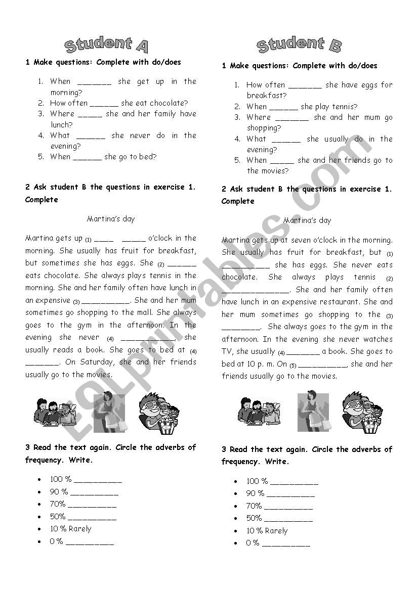 present simple oral activity worksheet