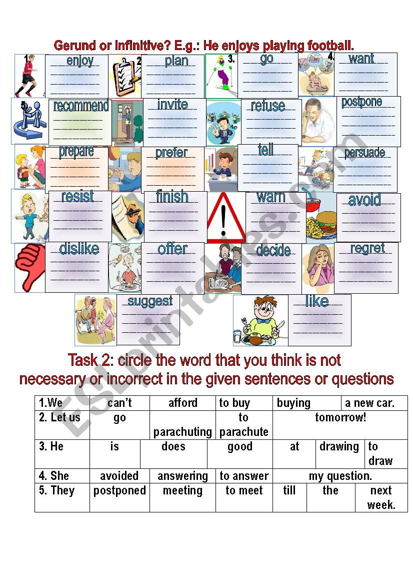 GERUND or INFINITIVE? worksheet