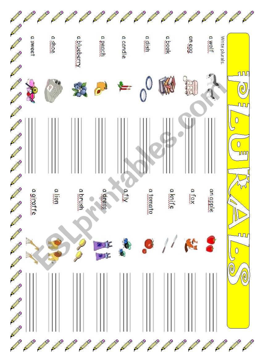 PLURALS worksheet