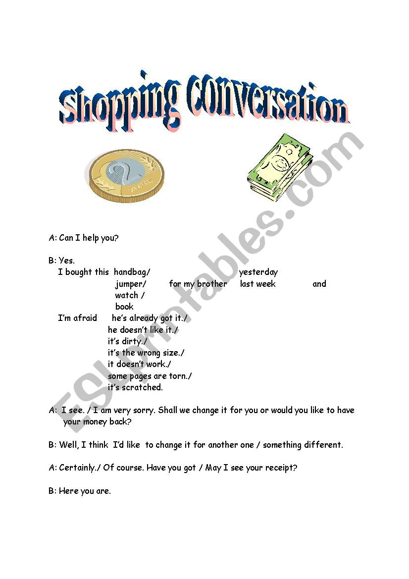 Shopping Conversation  worksheet