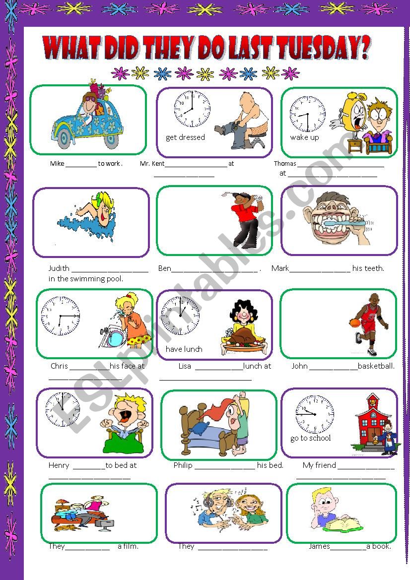 Simple Past of regular/irregular verbs