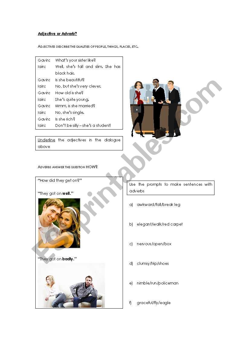 Adjective or Adverb? worksheet