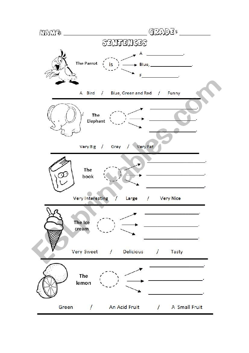 Learning to Describe worksheet