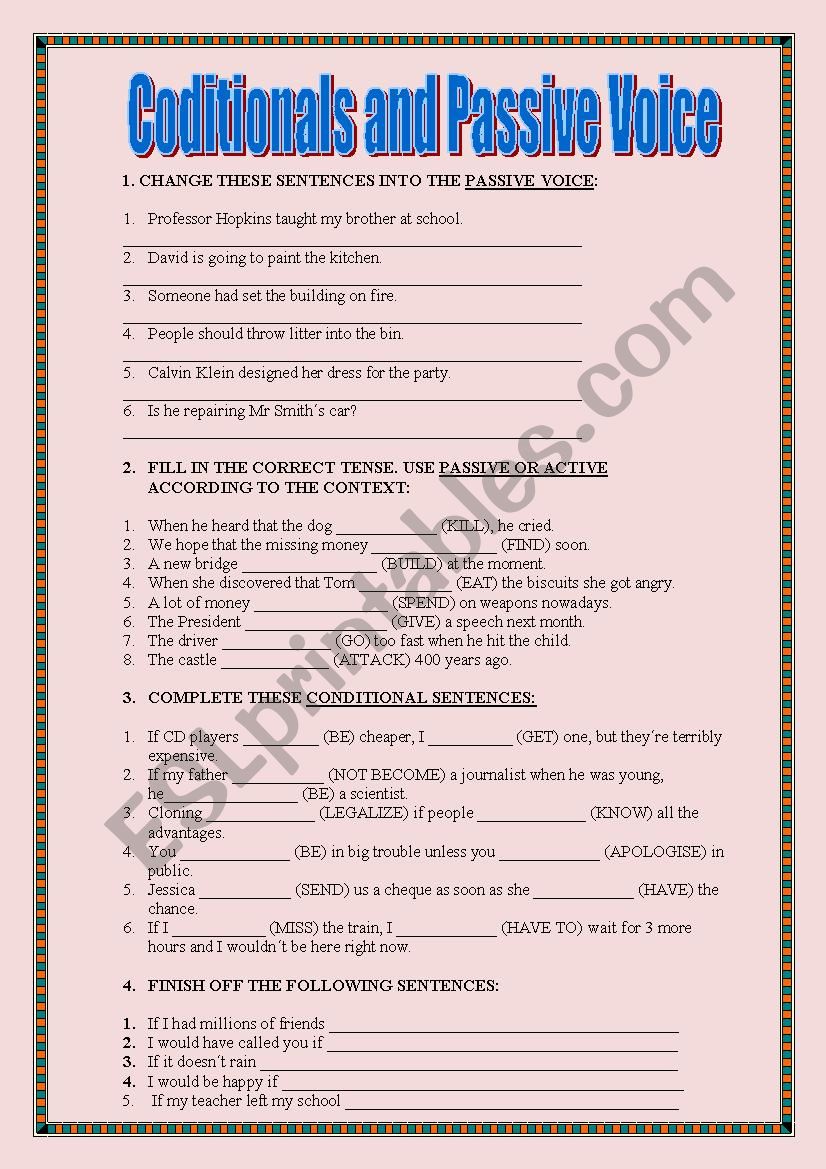 CONDITIONALS AND PASSIVE VOICE