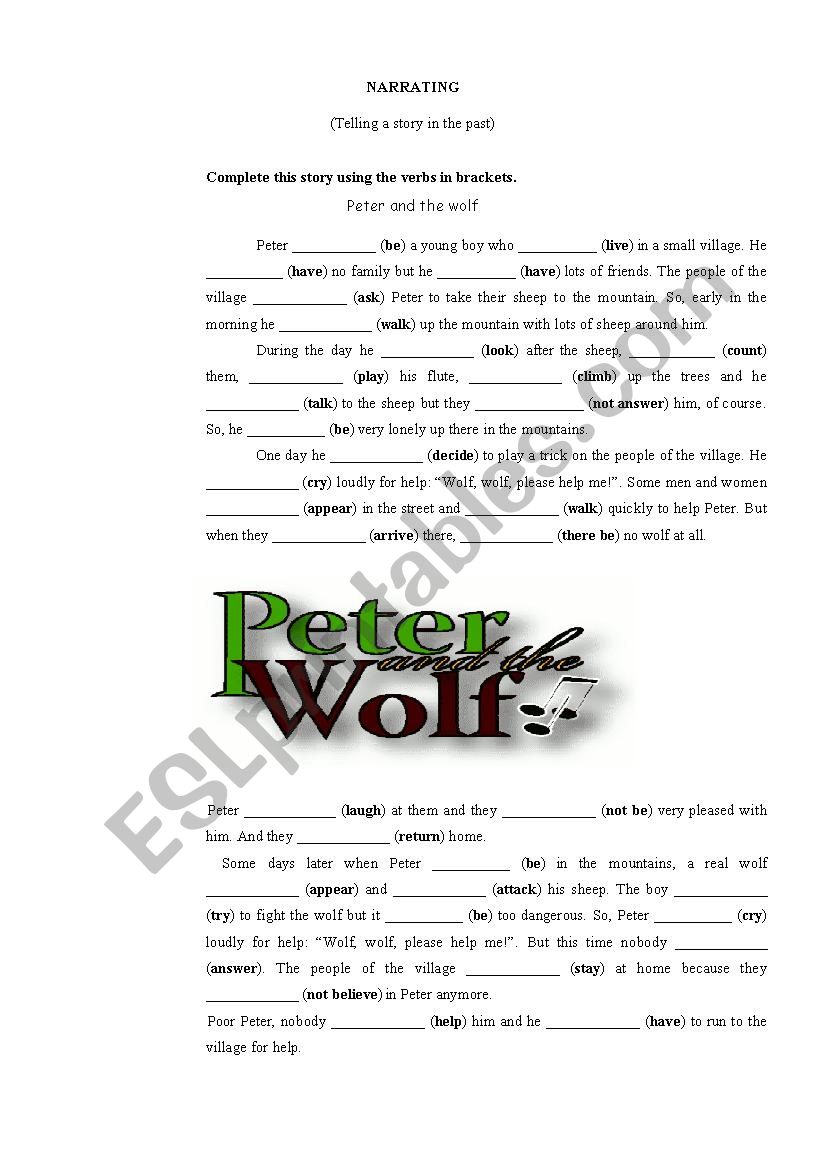 Telling a story worksheet