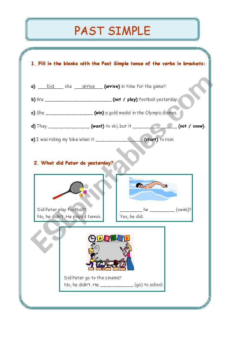 Past Simple  worksheet