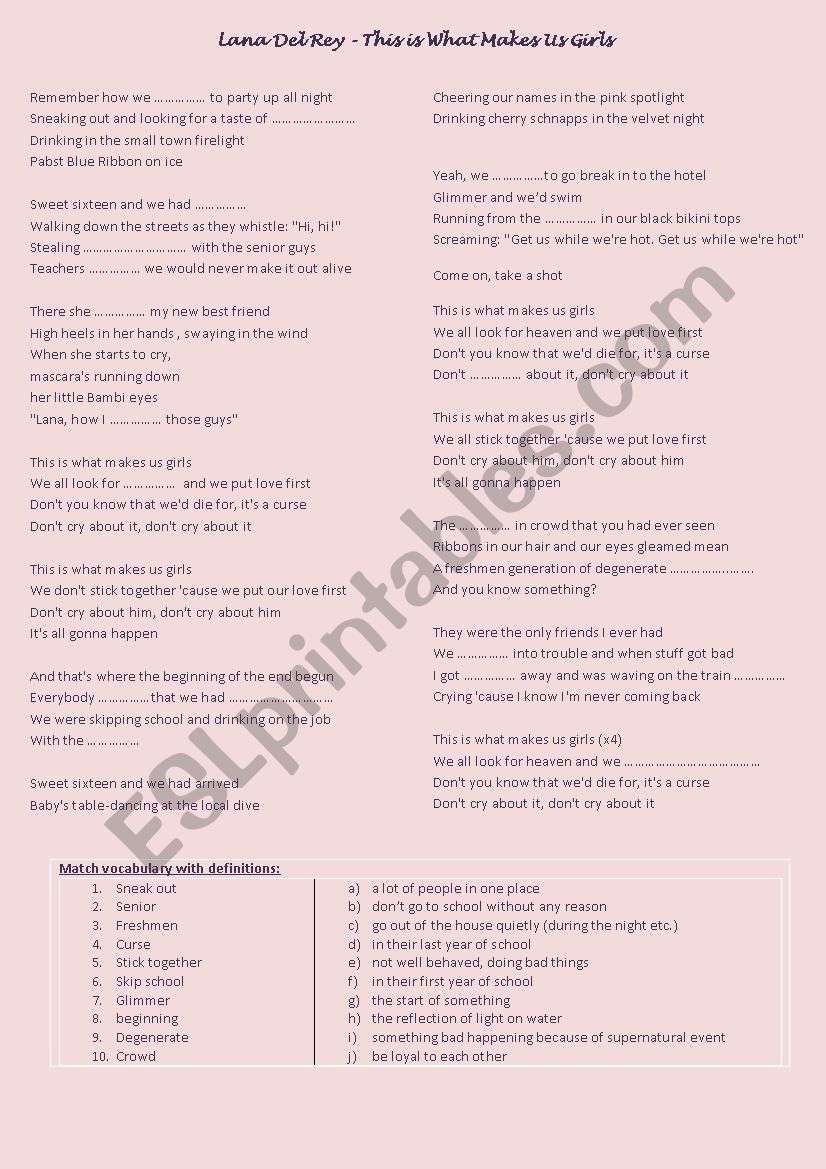 Lana del Rey - This is what makes us girls
