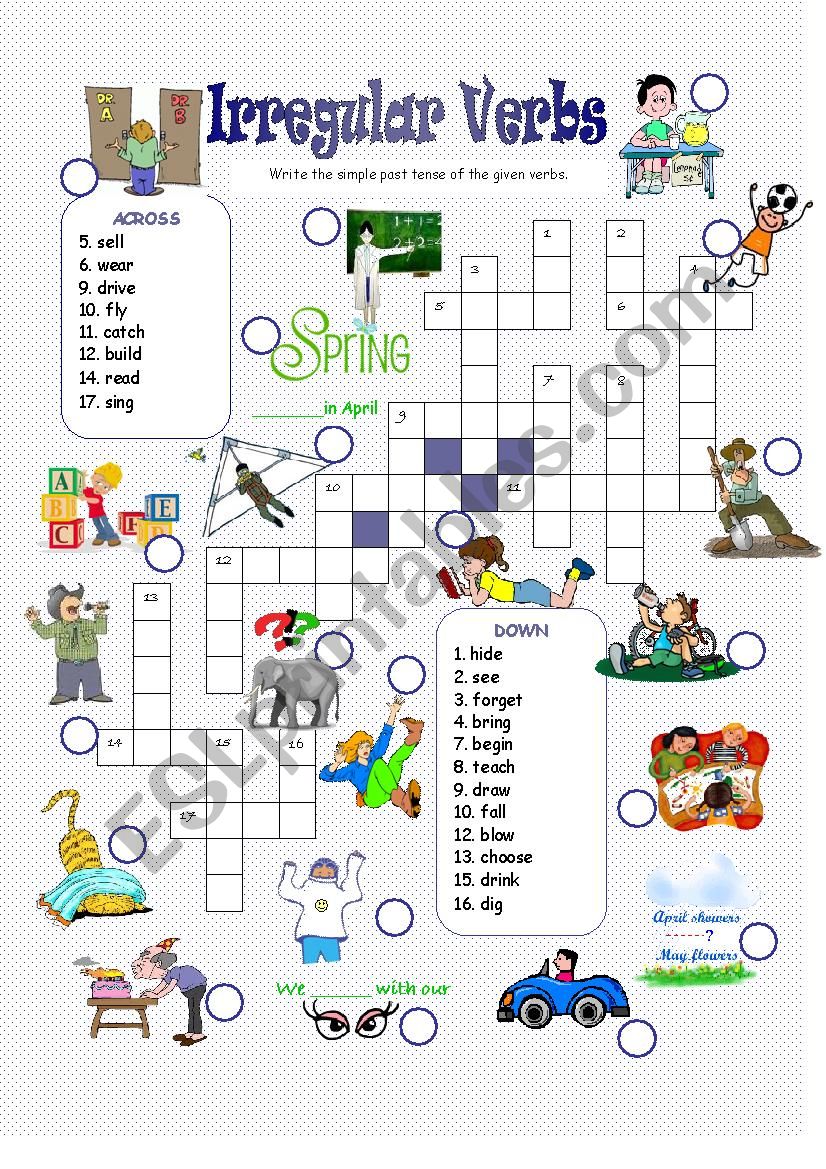 Crosswords - Past Simple - Irregular Verbs