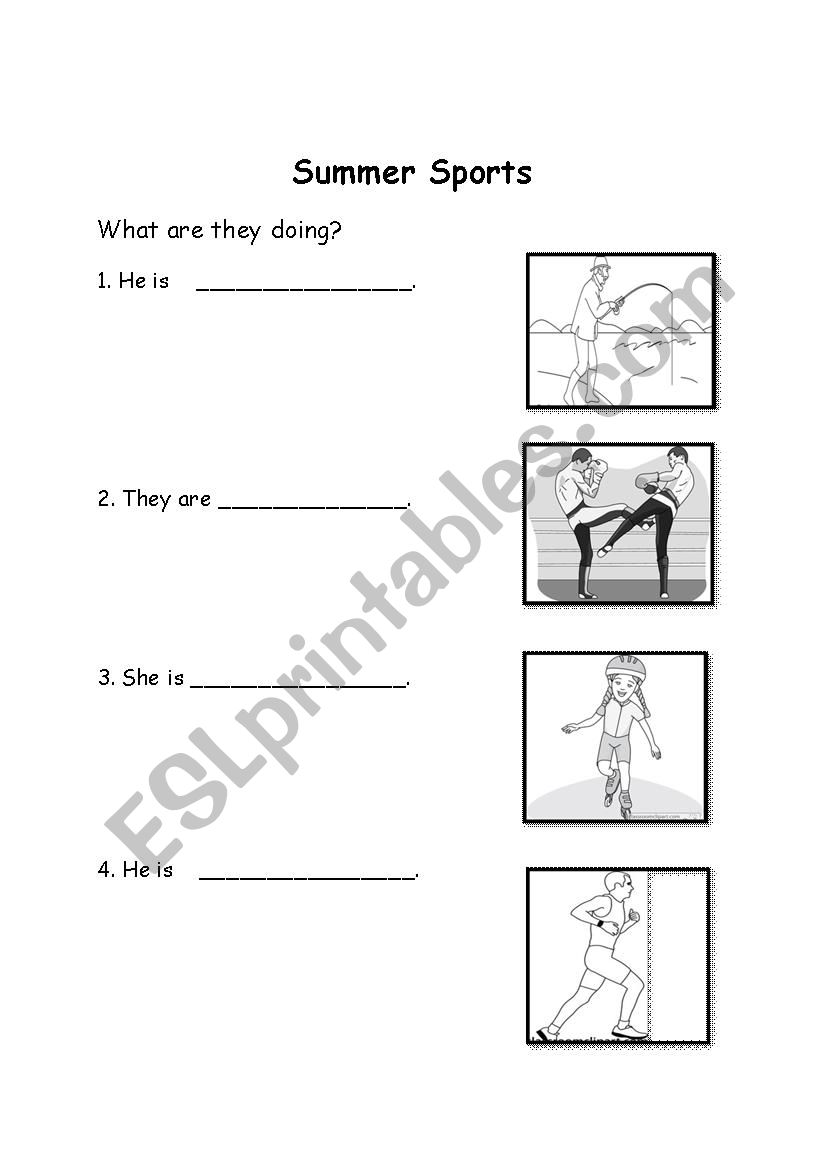 Summer Sports worksheet
