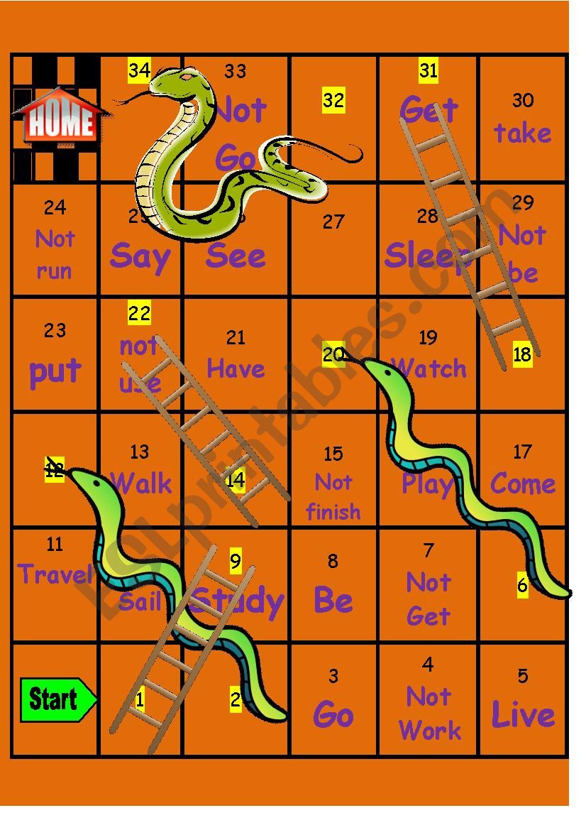 Simple Past Snakes and ladders