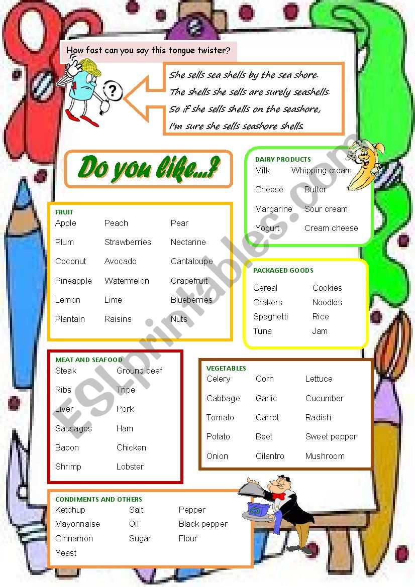 Food Vocabulary worksheet