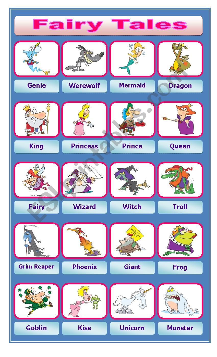 Fairy Tales - Pictionary worksheet