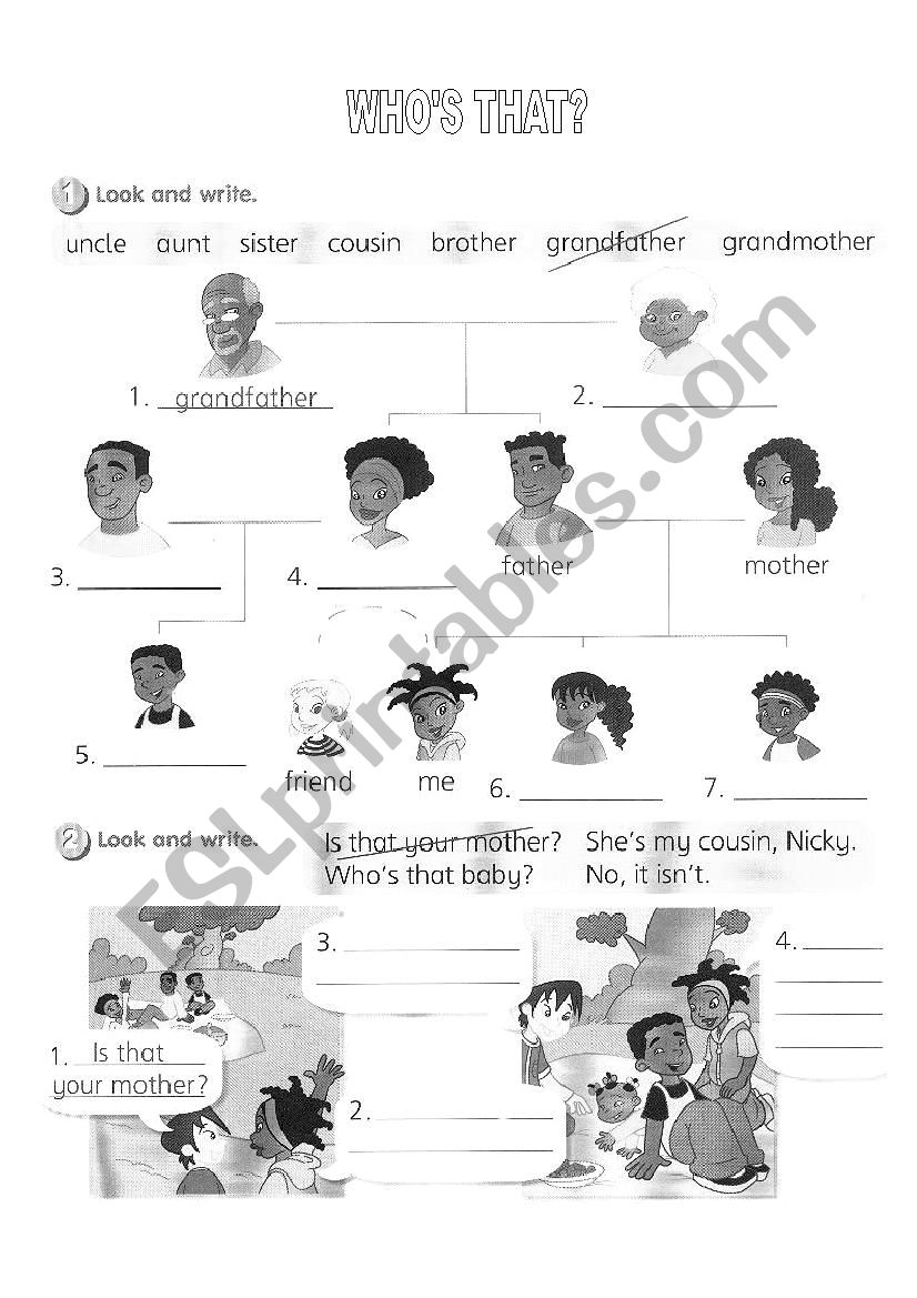 THE FAMILY worksheet