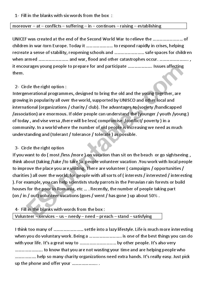 Civility Exercises worksheet