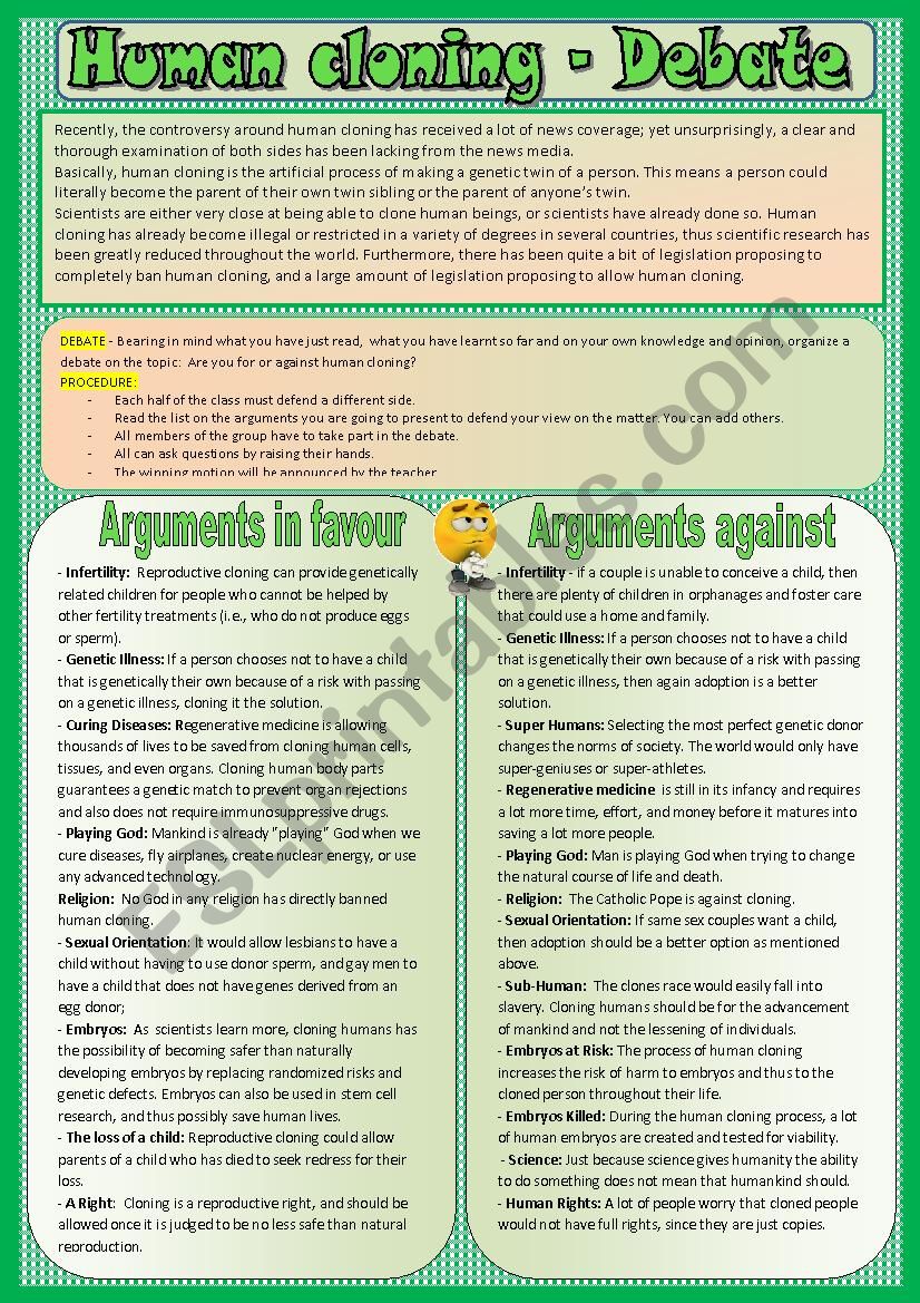 Guided Debate on Human Cloning