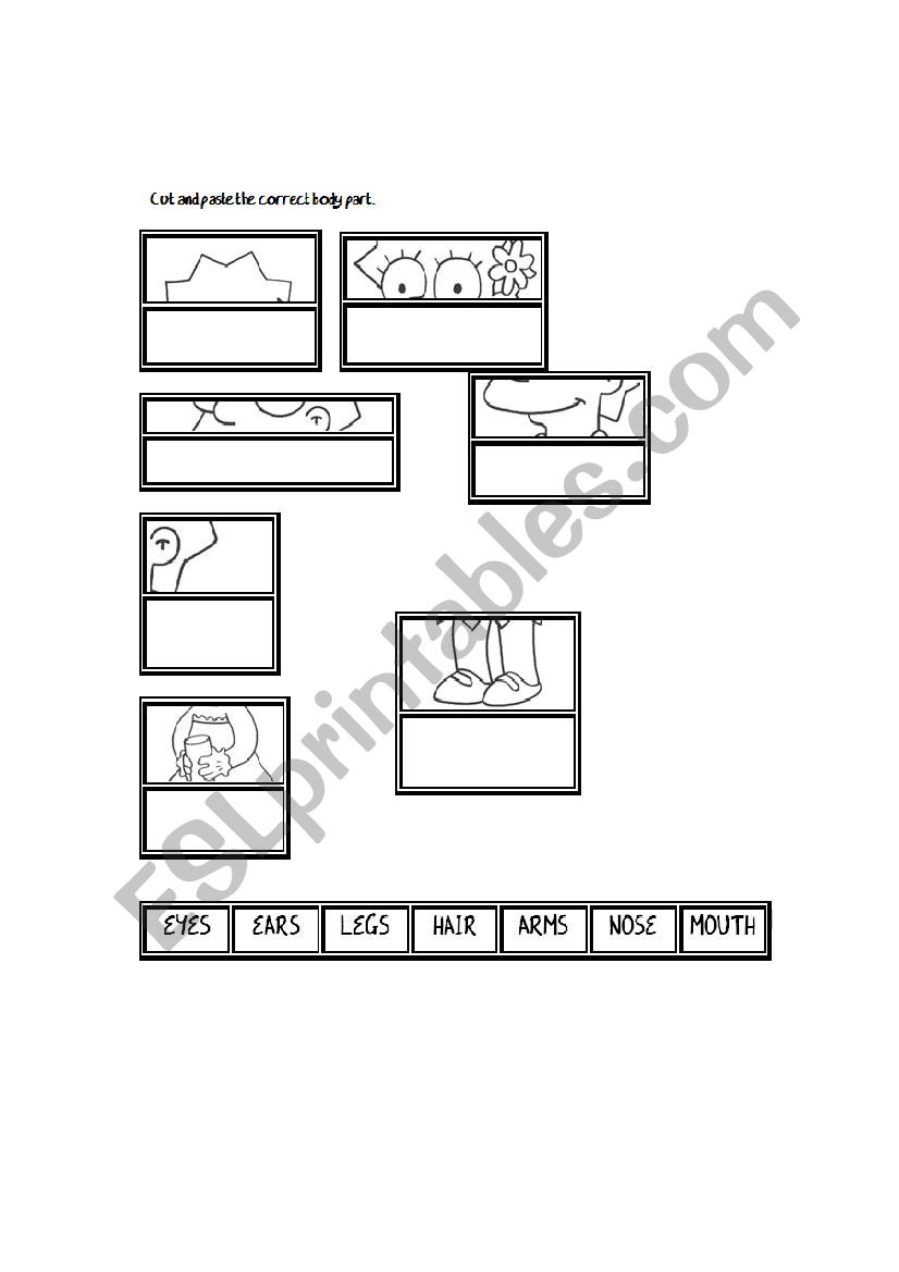 Body Parts worksheet