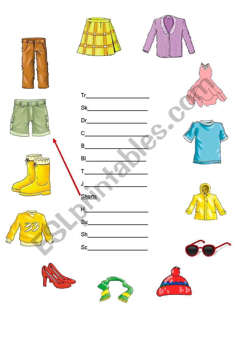 Clothes worksheet