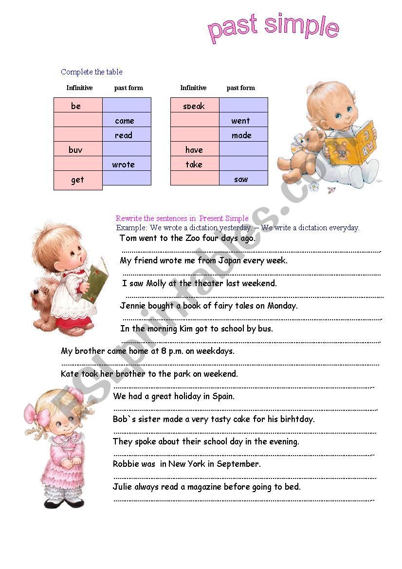 past simple worksheet