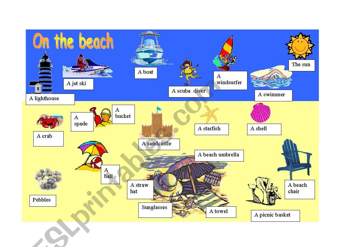 ON THE BEACH worksheet