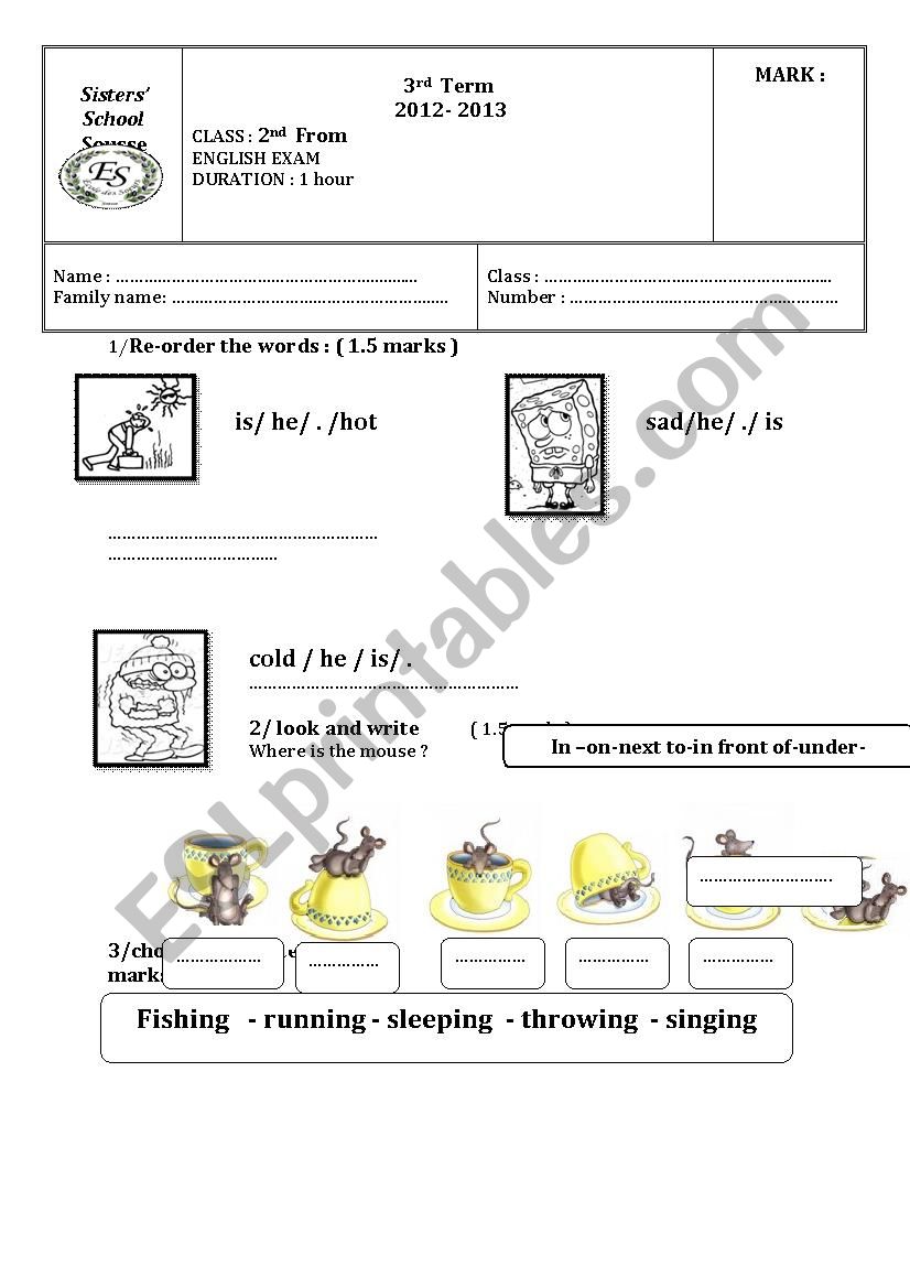 test for beginners worksheet