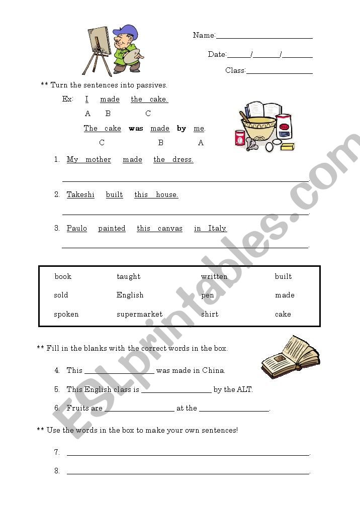 Passive Voice Practice worksheet