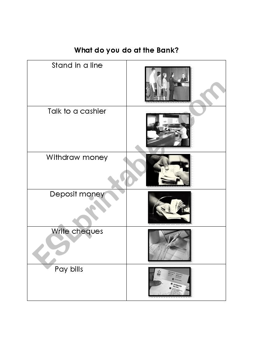 At the Bank worksheet